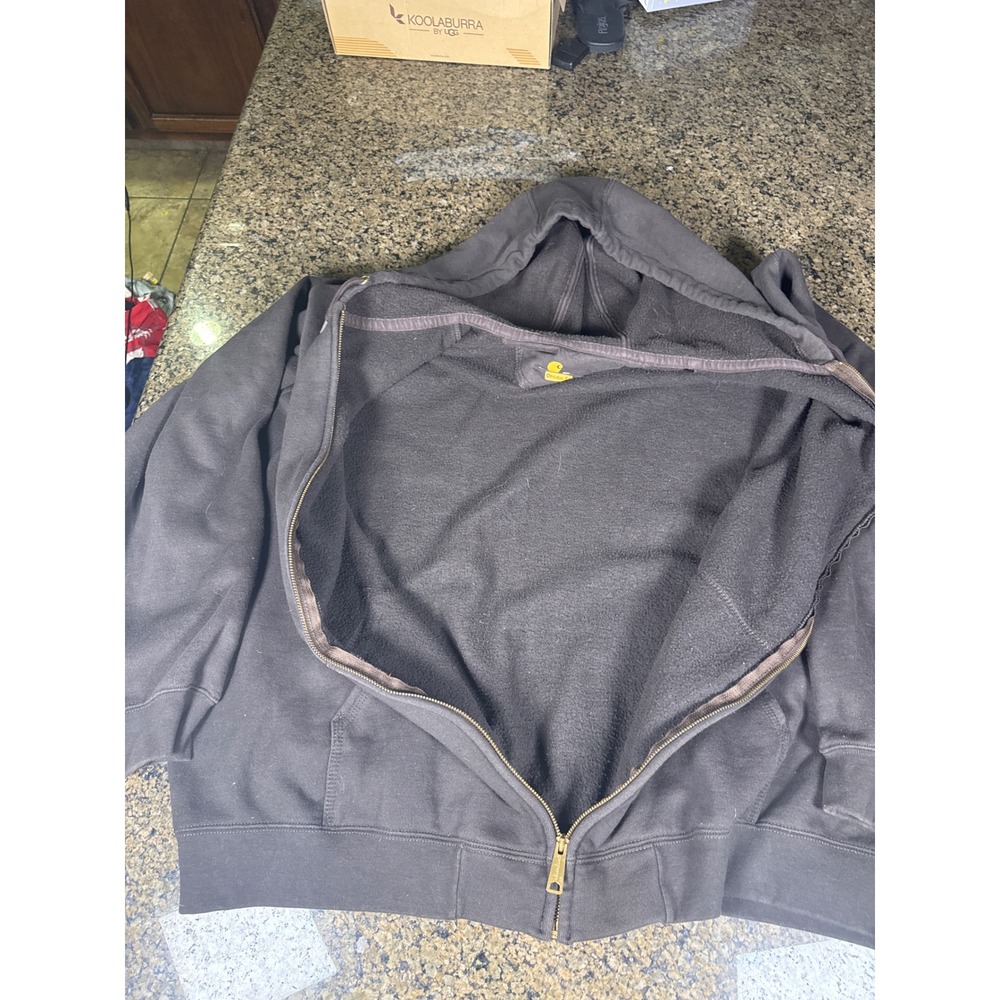 Carhartt Mens 3XL Original Fit Full Zip Hoodie Charcoal Gray Sweatshirt 0250 - Picture 3 of 6